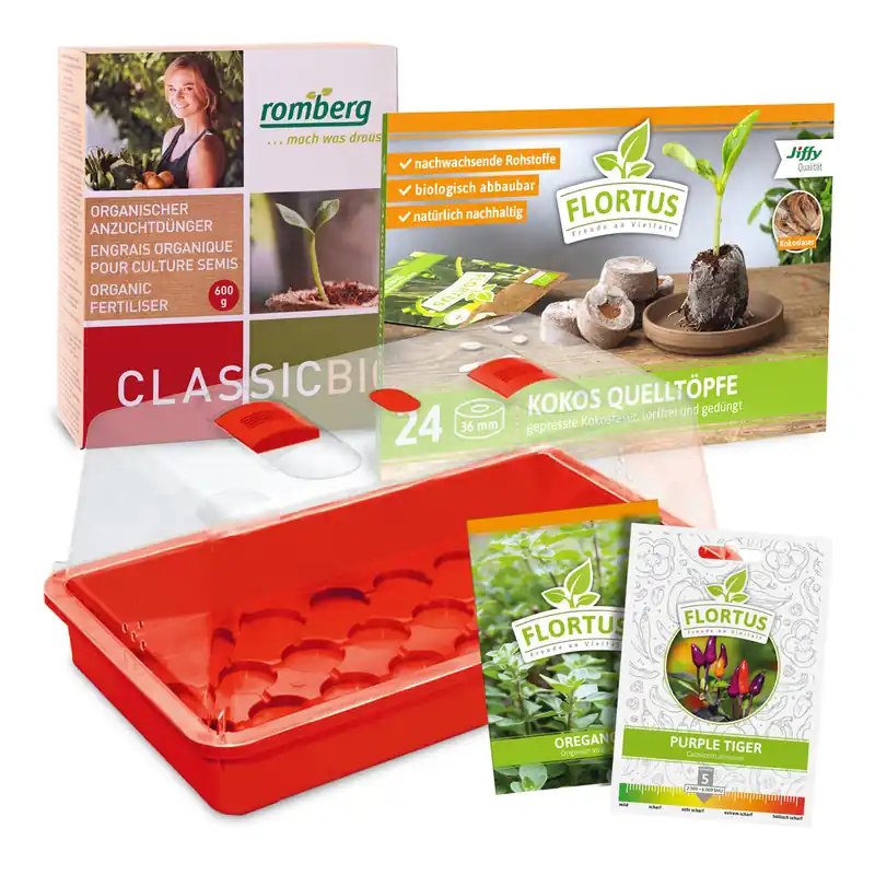 Mega-Angebot Würziges Duo mit Dünger | Anzuchtsets von FLORTUS