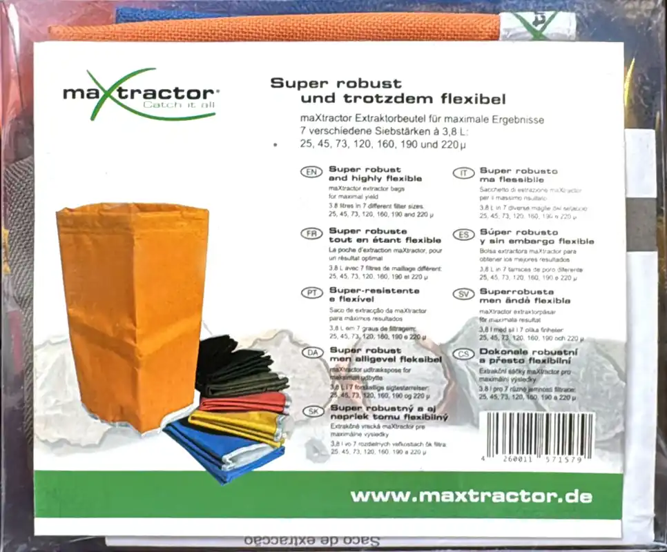 maXtractor Extraktorbeutel, 3,8 L, 7er Set, 25, 45, 73, 120, 160, 190, 220 µ Sale