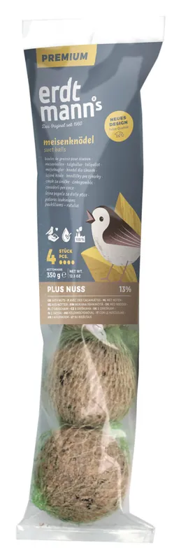 Meisenknödel PLUS NUSS mit Netz (4 Stück) | Vogelfutter von Erdtmanns Direktkauf