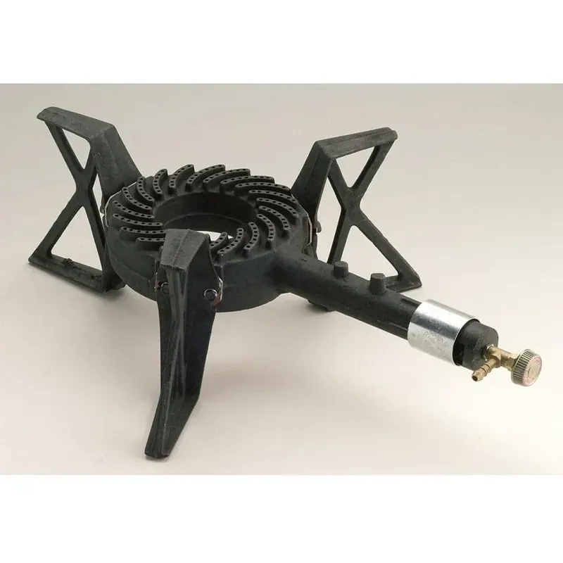 Letzte Chance Gusseisen 1 Brenner Camping Gaskocher 5.7 KW 37cm 3 Fuss